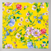 Blumengarten Aquarellmuster Poster (Vorne)