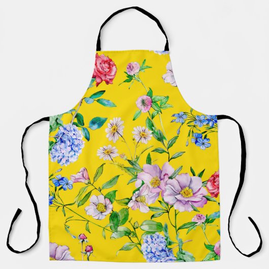 Blumengarten Aquarellmuster Schürze (Vorderseite)