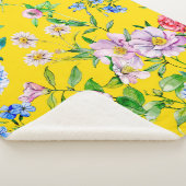 Blumengarten Aquarellmuster Sherpadecke (3/4)