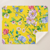 Blumengarten Aquarellmuster Sherpadecke (Vorderseite (Horizontal))