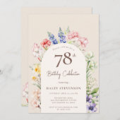 Blumengarten Arch Whimsical Beige 78. Geburtstag Einladung (Vorne/Hinten)