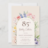 Blumengarten Arch Whimsical Beige 85. Geburtstag Einladung (Vorderseite)