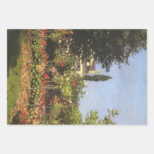 Blumengarten auf Sainte-Adresse von Claude Monet Geschenkpapier Set (Vorderseite)