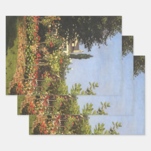 Blumengarten auf Sainte-Adresse von Claude Monet Geschenkpapier Set