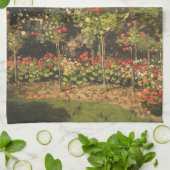 Blumengarten auf Sainte-Adresse von Claude Monet Geschirrtuch (Gefaltet)