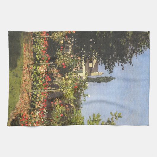 Blumengarten auf Sainte-Adresse von Claude Monet Geschirrtuch (Horizontal)