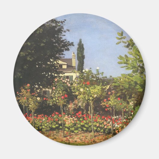 Blumengarten auf Sainte-Adresse von Claude Monet Magnet (Vorne)