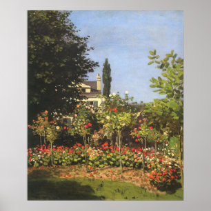 Blumengarten auf Sainte-Adresse von Claude Monet Poster