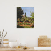 Blumengarten auf Sainte-Adresse von Claude Monet Poster (Küche)