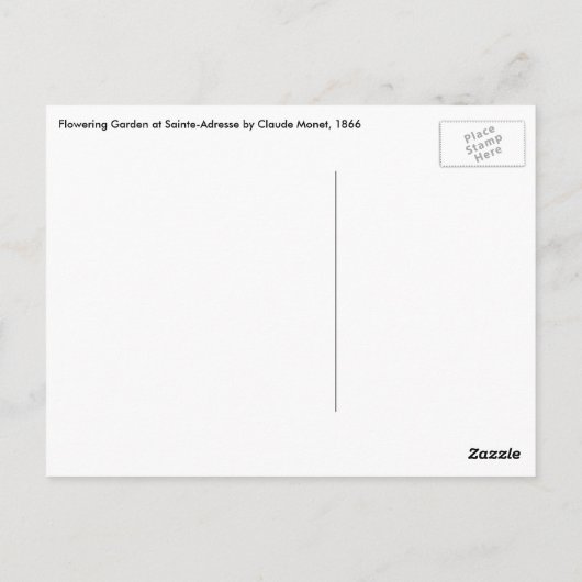 Blumengarten auf Sainte-Adresse von Claude Monet Postkarte (Rückseite)