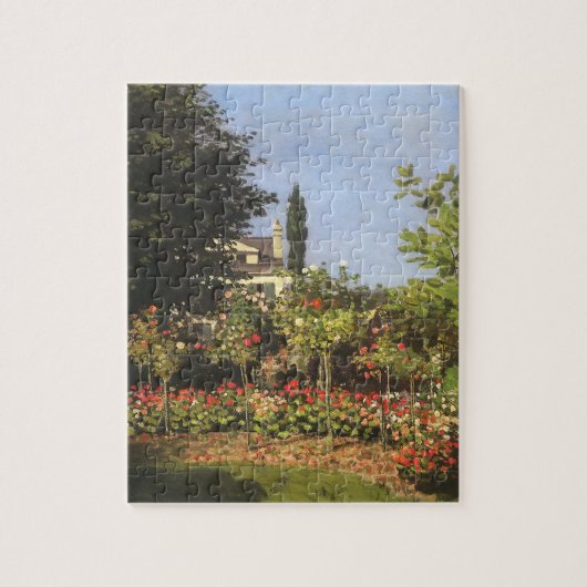 Blumengarten auf Sainte-Adresse von Claude Monet Puzzle (Vertikal)