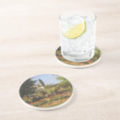 Blumengarten auf Sainte-Adresse von Claude Monet Sandstein Untersetzer (Seite)