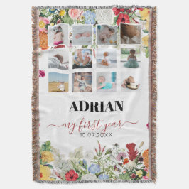 Blumengarten Baby First Year Foto Collage Decke