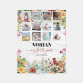 Blumengarten Baby First Year Foto Collage Fleecedecke (Vorderseite)