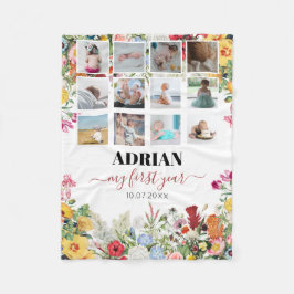 Blumengarten Baby First Year Foto Collage Fleecedecke
