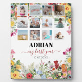 Blumengarten Baby First Year Foto Collage Fotoplatte (Vorderseite)