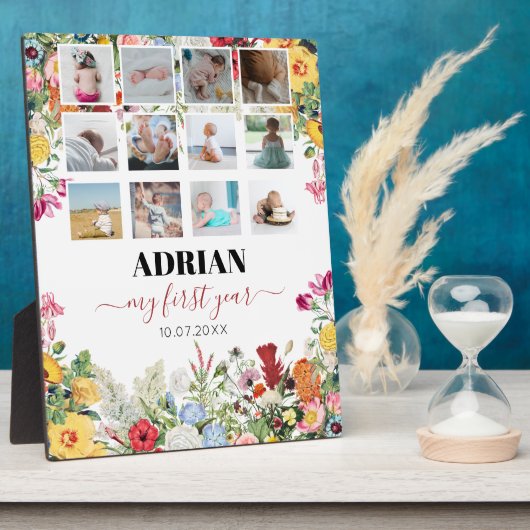 Blumengarten Baby First Year Foto Collage Fotoplatte (Seite)