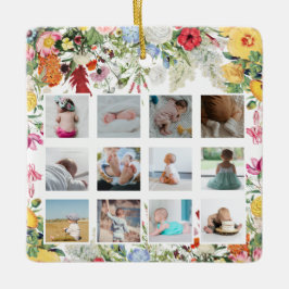 Blumengarten Baby First Year Foto Collage Keramikornament
