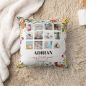 Blumengarten Baby First Year Foto Collage Kissen (Decke)