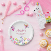 Blumengarten Babydusche Schmetterlingsthema Pappteller (Party)