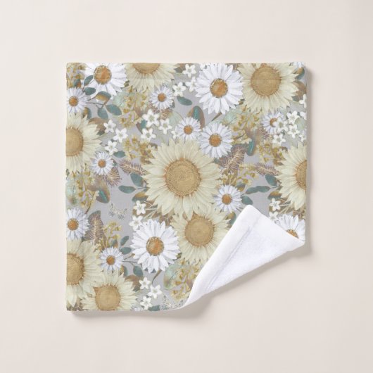 Blumengarten Badhandtuch Set (Waschlappen)