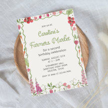 Blumengarten Bauern Markt Geburtstagsfeier Einladu