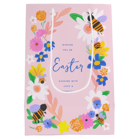 Blumengarten Bienen Ostern Mittlere Geschenktüte (Rückseite)