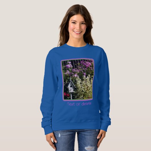 Blumengarten Birdhouse Malerei Personalisiert Sweatshirt (Vorne ganz)