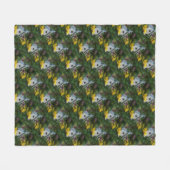 Blumengarten Birdhouse Natur Art Muster Fleecedecke (Vorderseite (Horizontal))