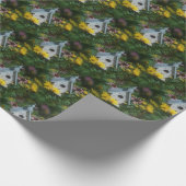 Blumengarten Birdhouse Natur Art Muster Geschenkpapier (Ecke)