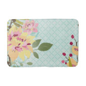 Blumengarten, blauer Hintergrund Badematte (Vorderseite)