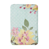 Blumengarten, blauer Hintergrund Badematte (Vorderseite Vertikal)