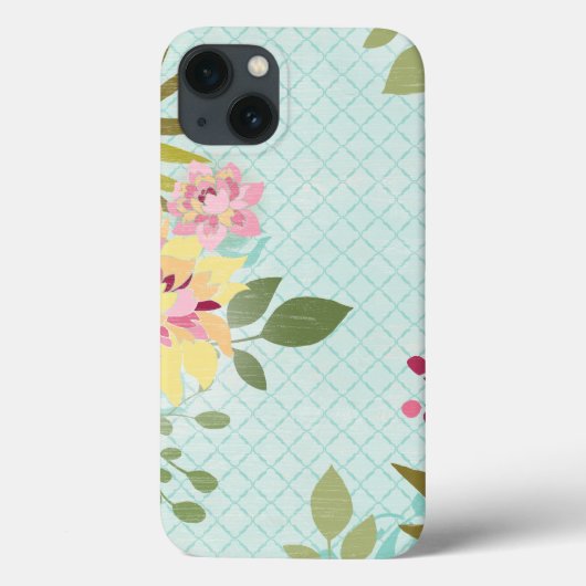 Blumengarten, blauer Hintergrund Case-Mate iPhone Hülle (Rückseite)