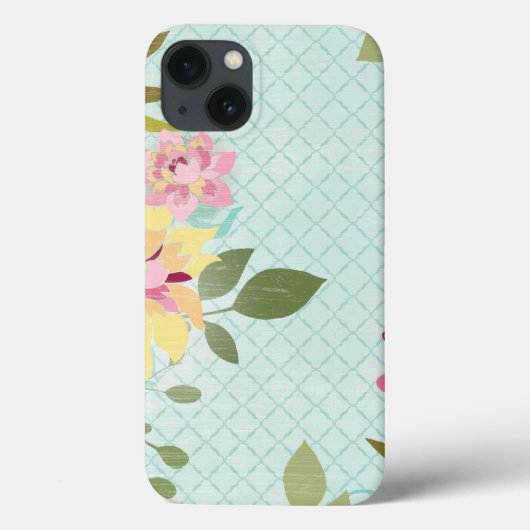 Blumengarten, blauer Hintergrund Case-Mate iPhone Hülle (Rückseite)
