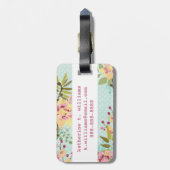Blumengarten, blauer Hintergrund Gepäckanhänger (Rückseite vertikal)