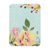 Blumengarten, blauer Hintergrund Magnet (Vertikal)