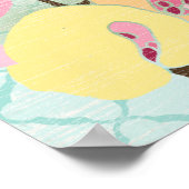 Blumengarten, blauer Hintergrund Poster (Ecke)