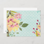 Blumengarten, blauer Hintergrund Postkarte (Vorne/Hinten)