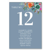 Blumengarten Blue Boho Chic Wildblume Hochzeit Tischnummer (Vorderseite)