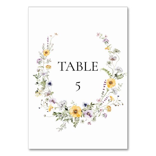 Blumengarten blüht Tafelschild Tischnummer (Vorderseite)
