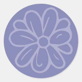 Blumengarten-Blume Blau Runder Aufkleber