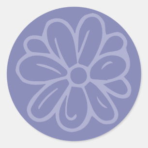 Blumengarten-Blume Blau Runder Aufkleber