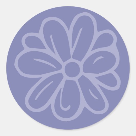 Blumengarten-Blume Blau Runder Aufkleber (Vorderseite)