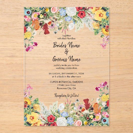 Blumengarten Blume Einladung Hochzeit (Vorderseite)