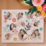 Blumengarten Blume Foto Bilderrahmen Puzzle<br><div class="desc">Ein wirklich einzigartiges personalisiertes Puzzle. In unserem Design finden Sie elf Blumenrahmen, die Ihre eigenen Erinnerungen für die Blume darstellen. Die Blumengestelle und die Blattelemente sind um die Blumenbilder herum angeordnet und bilden einen Garten mit blühenden Blume. Personalisieren Sie mit einem Monogramm und zwei Ihrer eigenen Wörter. Dieses wunderschöne Collage-Puzzle...</div>