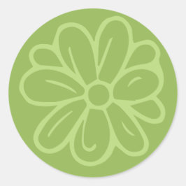 Blumengarten-Blume Grün Runder Aufkleber