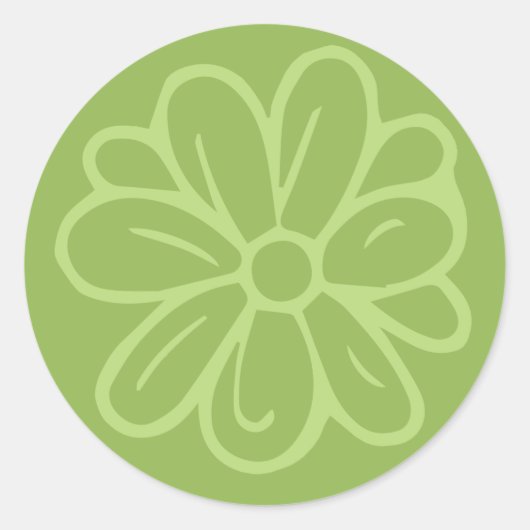 Blumengarten-Blume Grün Runder Aufkleber (Vorderseite)