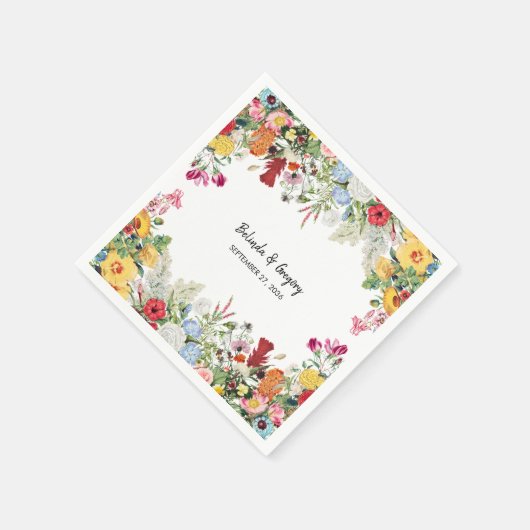 Blumengarten Blume Hochzeit Serviette (Ecke)