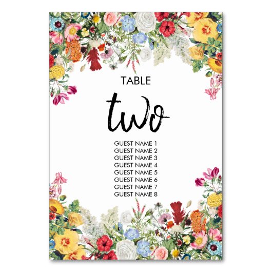 Blumengarten Blume Hochzeit Tischnummer (Vorderseite)