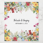 Blumengarten Blume Hochzeit Weinetikett (Einzelnes Label)